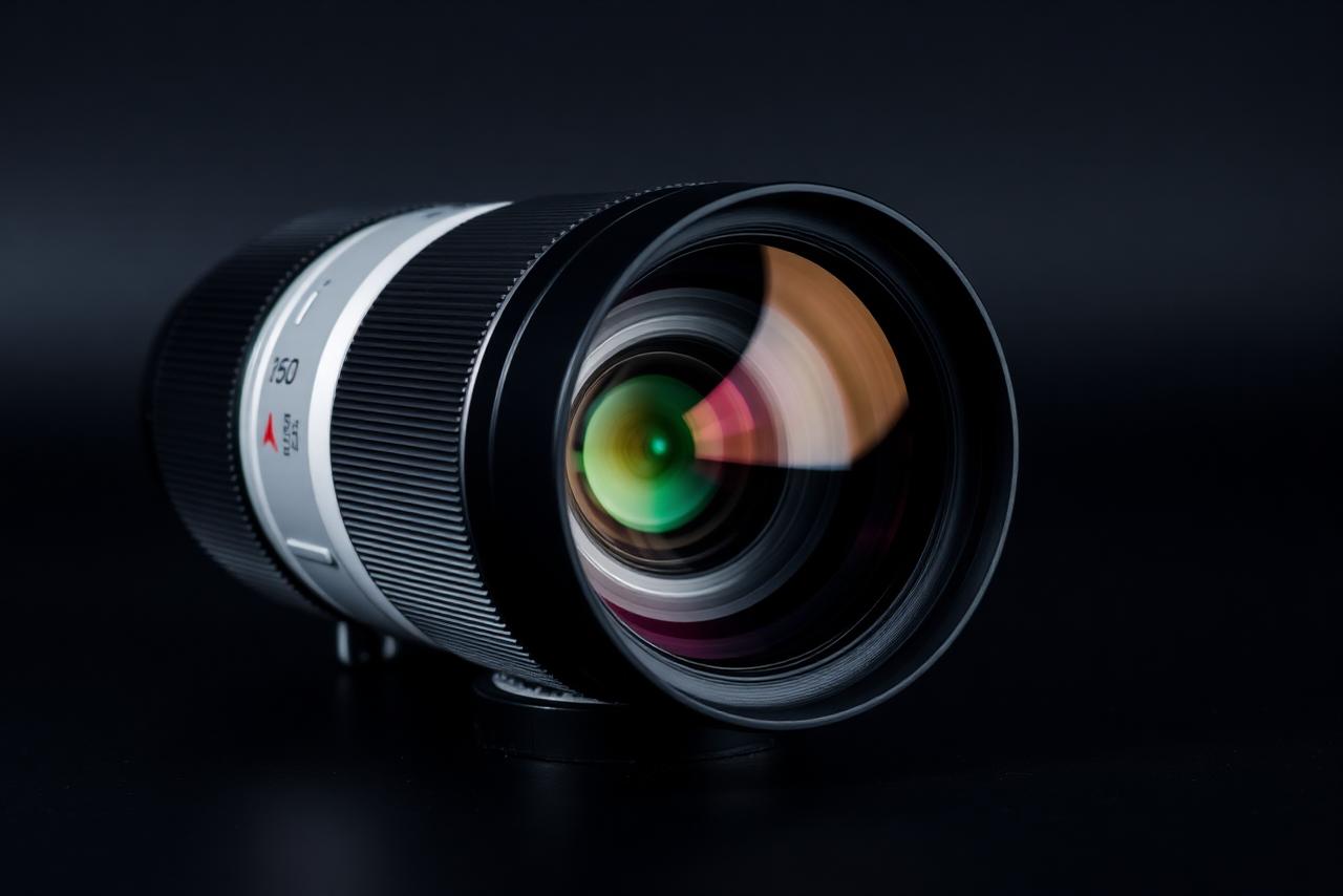 Professional telephoto camera lens as an investigation subject