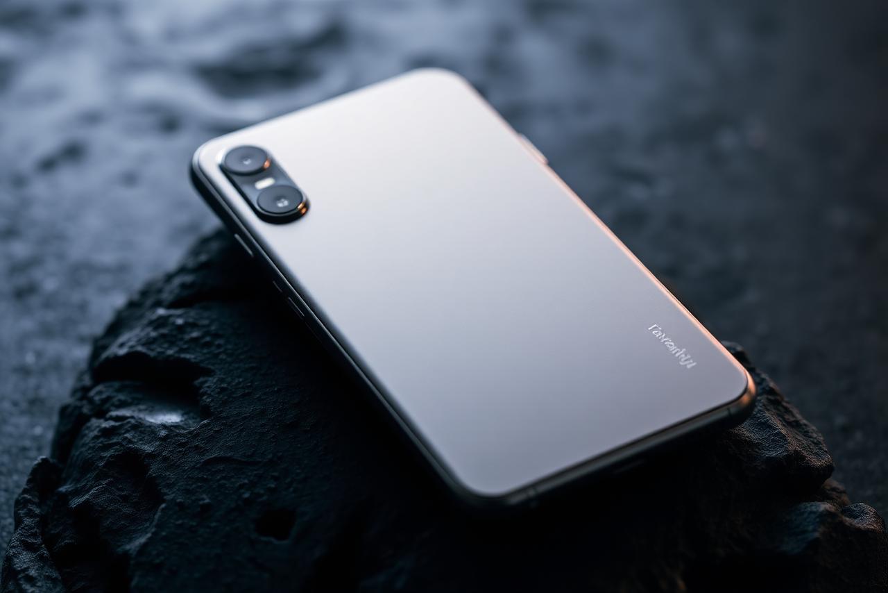 Flagship smartphone photographed on dark stone as an investigation subject